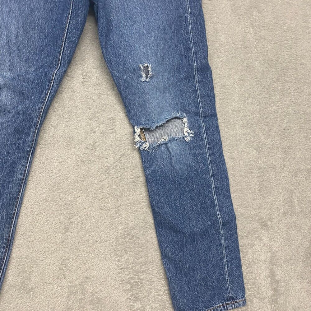 Levi's Jeans Womens 26 Blue 501 Skinny Button Fly Ripped Medium Wash Denim - Picture 2 of 15